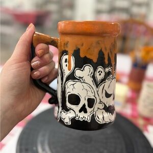 Halloween Beer Stein Ceramic Hand Painted